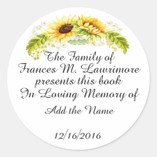 Rond Plaque de livre en Memoriam Sticker