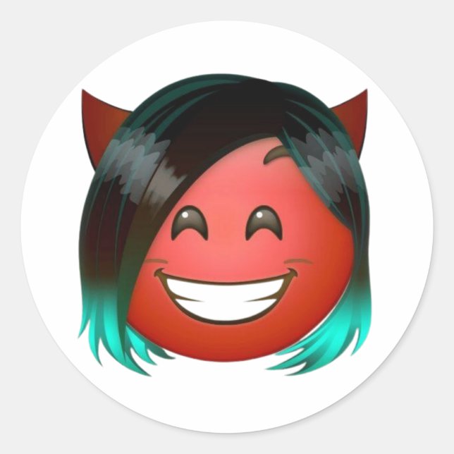 Rond : Playful Devil Emoji Sticker (Devant)