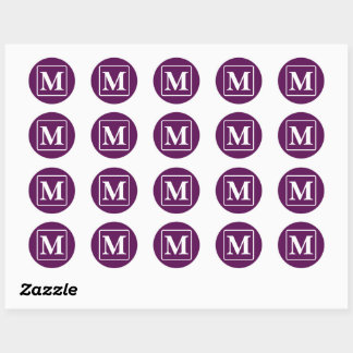 Rond Plum Perfection - Sticker Monogramme personnalisab