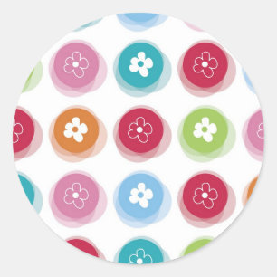 Rond Points Fuzzy Colorés Avec Sticker Fun Daisies Part