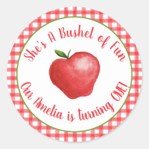 Rond Pomme Bushel of Fun Sticker - Personnalisable