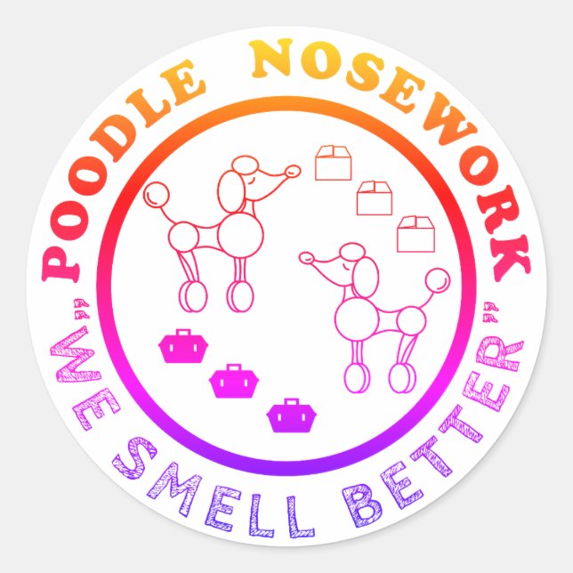 Rond Poodle Nosework - Nous Sentons Mieux Sticker (Devant)