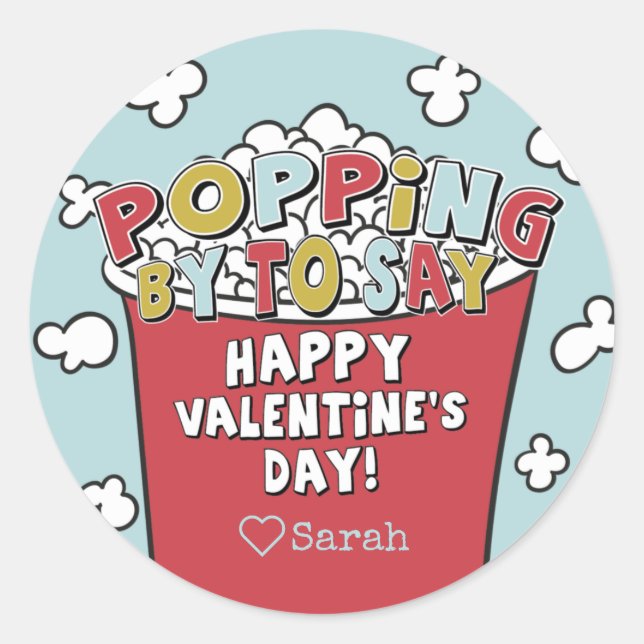 Rond Popcorn Popcorn Par Sticker Valentine (Devant)