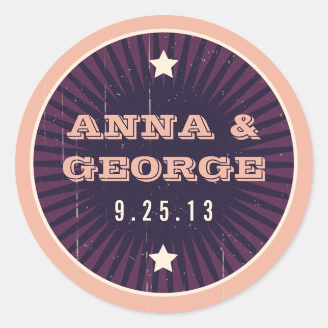 Rond Poster rustique : Sticker Eggplant Dream (Devant)