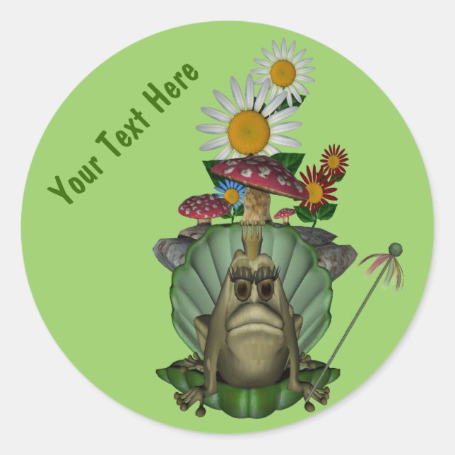 Rond Princesse de grenouille sur Sticker mignon Trone (Devant)