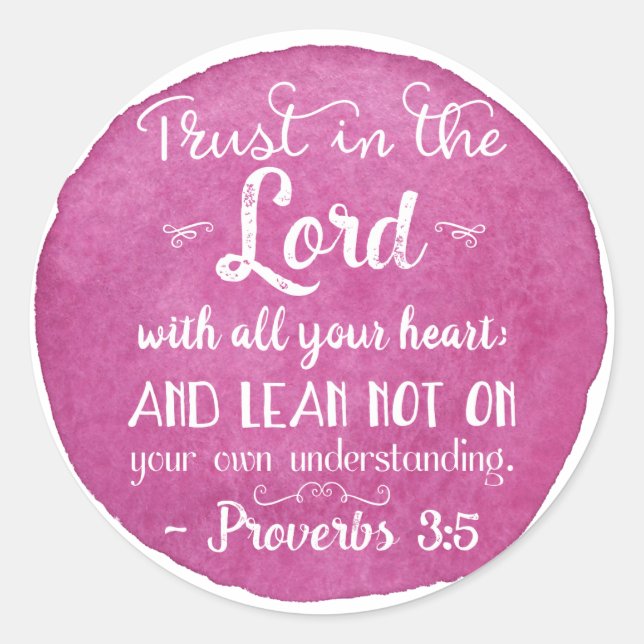 Rond Proverbes 3:5 Inspiration Christian Sticker Crimso (Devant)