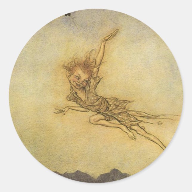 Rond Puck, un Spray par Arthur Rackham Sticker Fairy Im (Devant)