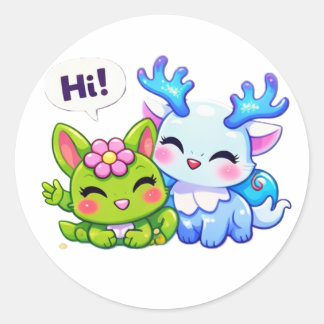 Rond Pulspunkys Kawaii Fantasy Creature Sticker
