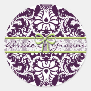 Rond Purple Mariage damassé Enregistrer le sticker de d