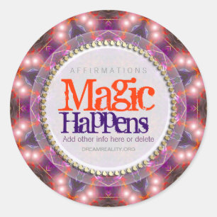 Rond Purple Orange Llow Magic Arrive Sticker Personnali