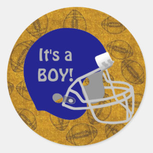 Rond Quarterback Football thème Sticker Baby shower gar