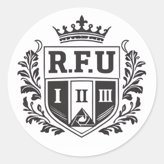 Rond R.F.U Crown Crest Sticker (Devant)