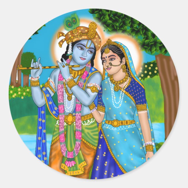Rond Radha Krishna Sticker (Devant)