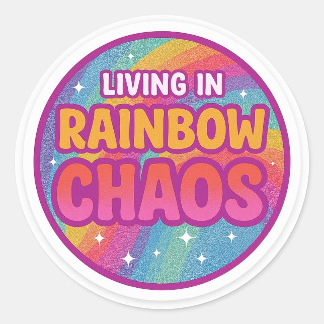 Rond Rainbow Chaos Round Sticker (Devant)