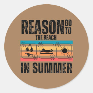 Rond Raison aller à la plage en été Sticker