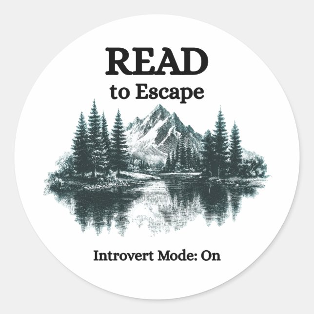 Rond Read to Escape - Introvert Mode: On Sticker (Devant)