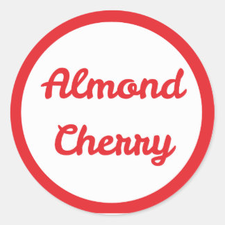 Rond RED Almond Cherry Flavor Round Sticker