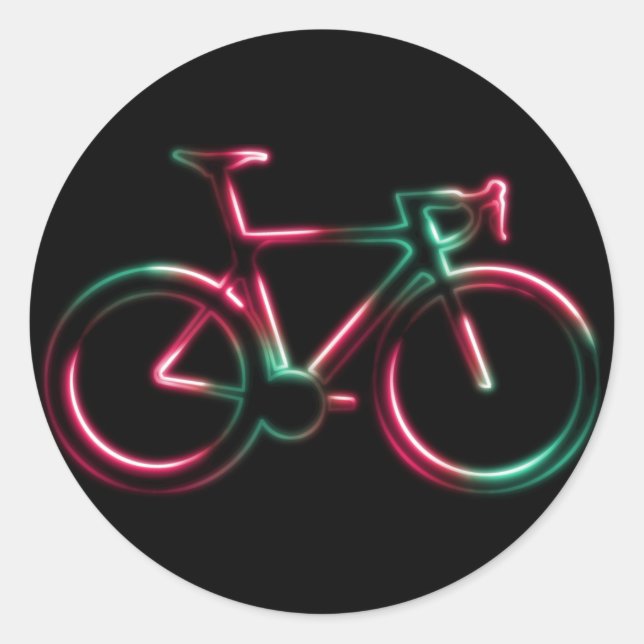 Rond Red Green Neon Glow Road Bicycle Sticker (Devant)