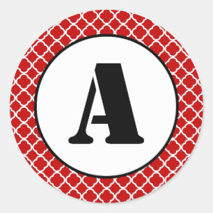 Rond Red Quatrefoil - Sticker Cercle