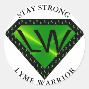 Rond Restez robuste Sticker Lyme Warrior Superpower
