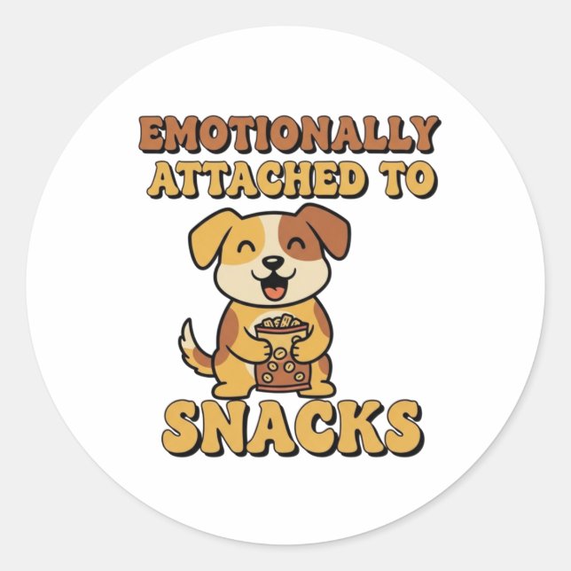 Rond Retro Dog Emotionally Attached Vinyl Sticker (Devant)