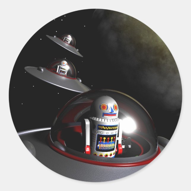 Rond ROBOT - Sticker à 7 soucoupes (Devant)