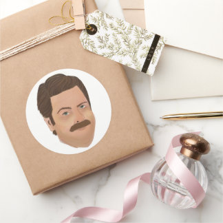 Rond Ron Swanson Sticker Parks et Rec
