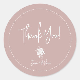Rond Rose blanche sur Sticker en Merci rose Dusty