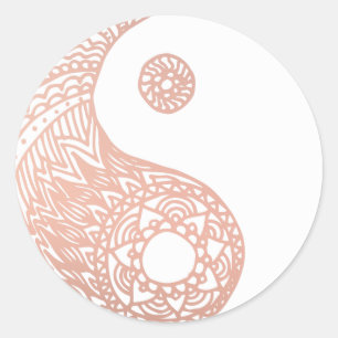 Rond Rose Gold Yin Yang Sticker