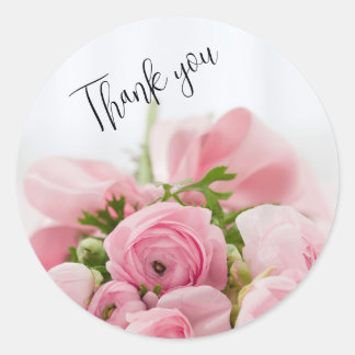 Rond Rose roses merci sticker