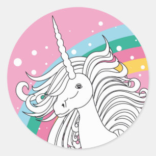 ROND ROSE UNICORN STICKER