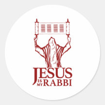 Round Jesus Est Mon Sticker Rabbi