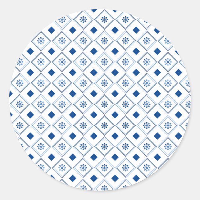 Rond Round sticker design featuring a blue and white (Devant)