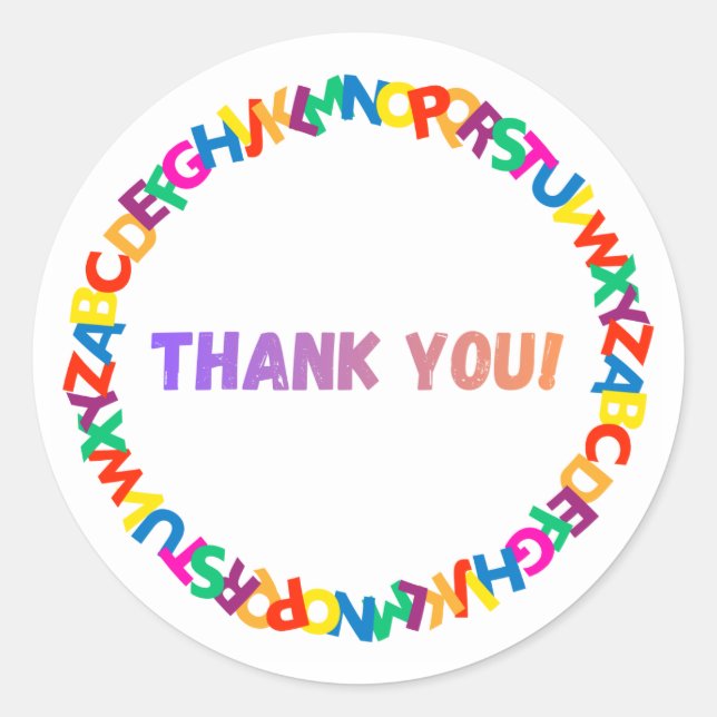 Rond Round Thank You Sticker (Devant)