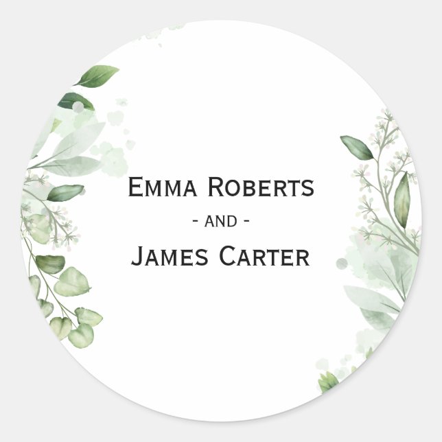 Rond Rustic Folk Greenery Round Sticker (Devant)