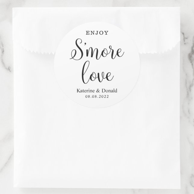 Rond S’more Love Mariage Classic Round Sticker (Sac)