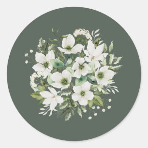 Rond Sage Garden Sticker Enveloppe Phoques Mariage Étiq