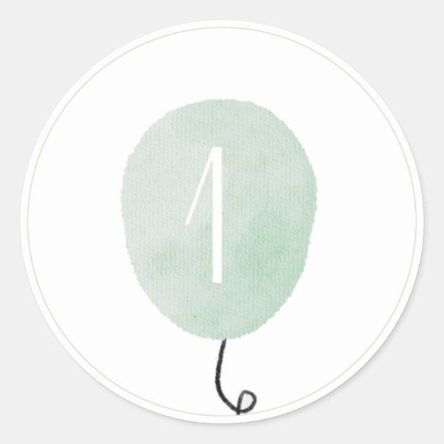 Rond Sage Green Numéro Un Sticker Ballotte (Devant)