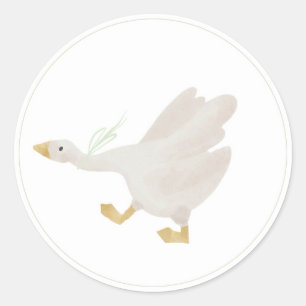 Rond Sage Green Silly Goose Sticker