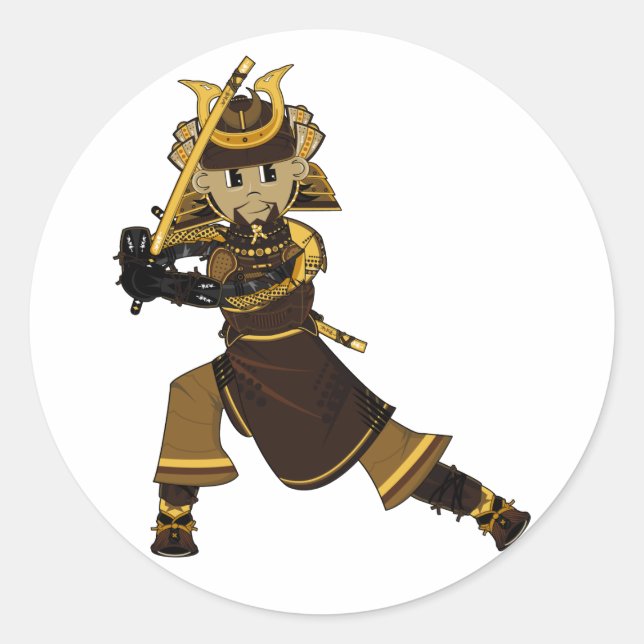 Rond Samurai Warrior avec Sticker à épée (Devant)