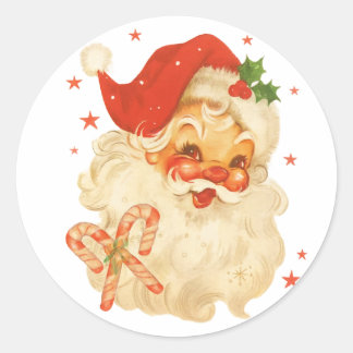 Rond Santa Joy Sticker – Vintage Christmas Charm