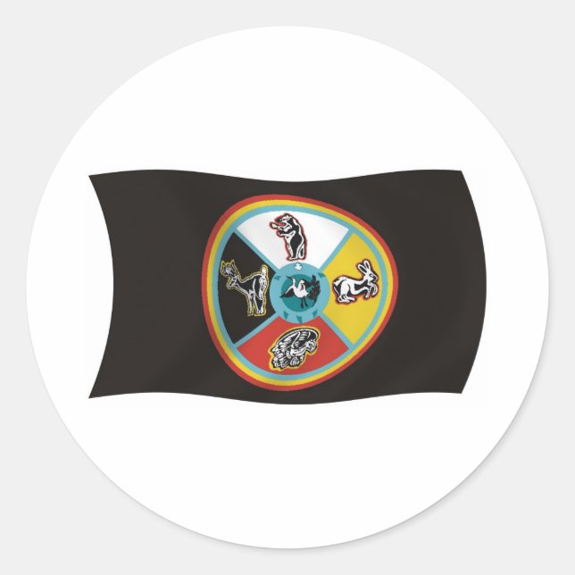 Rond Sault Ste. Sticker à drapeau Marie Tribe (Devant)