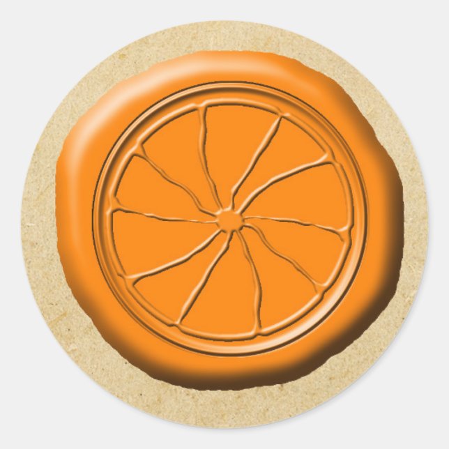 Rond Sceau de cire orange OFMD Slice Design Sticker (Devant)