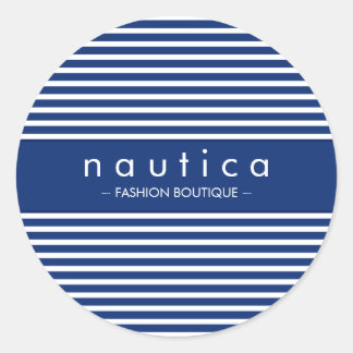 Rond SCEAU DE STICKER :: rayé nautique 4