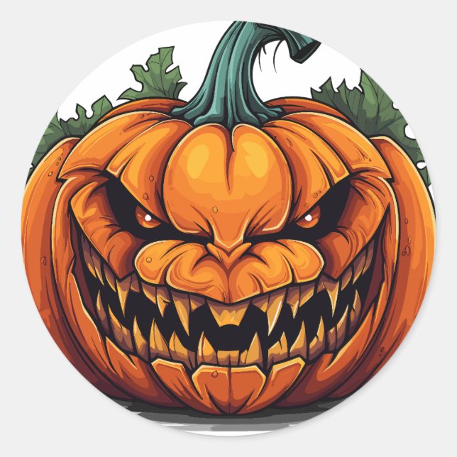 Rond Scrary Citrouille, Sticker Halloween (Devant)