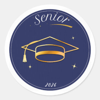 Rond Senior Class of 2026 Graduation Cap Round Sticker 