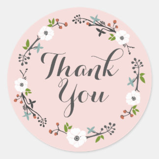 Rond Serre de fleur rose | Merci Sticker
