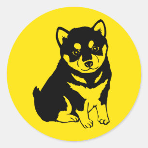 Rond Shiba Inu Chien chinois Année Anniversaire Sticker