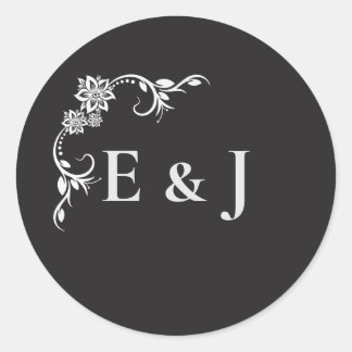 Rond Silver Elegance Collection Wedding Round Sticker