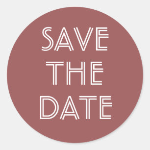 Rond Simple Marsala Enregistrer Le Sticker Date